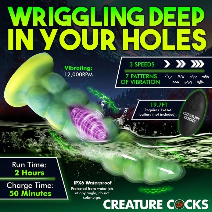 SQUIRMER THRUSTING & VIBRATING SILICONE DILDO