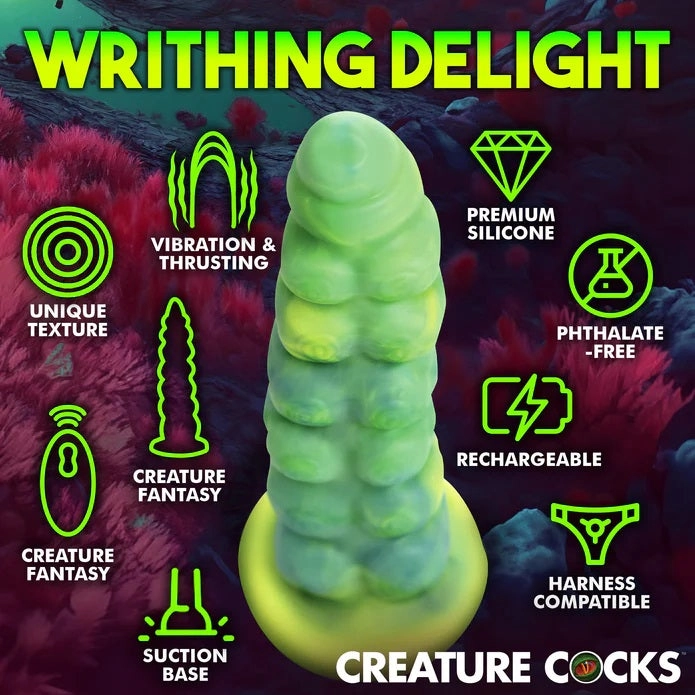 SQUIRMER THRUSTING & VIBRATING SILICONE DILDO