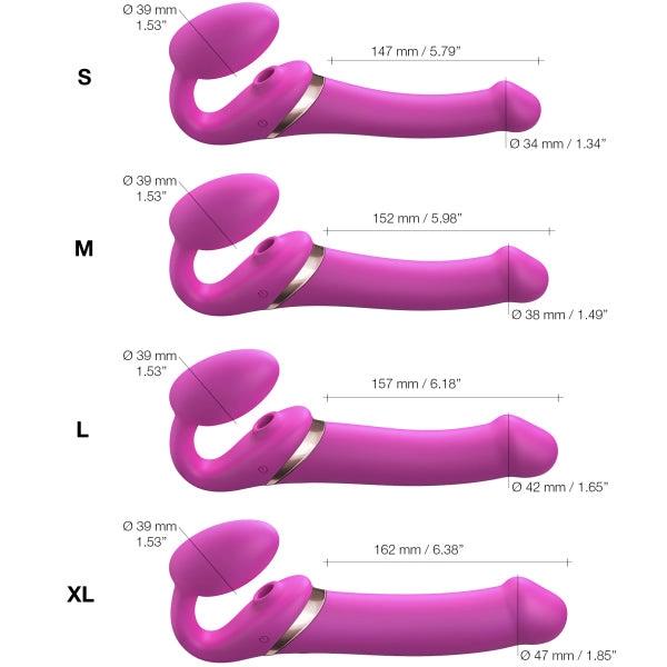 Strap On Me Strapless Multi Orgasm Fuchsia - Large