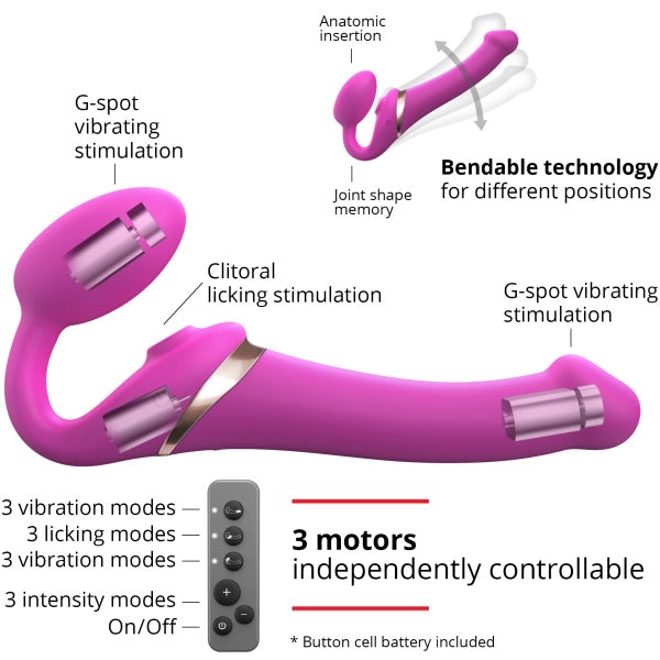 Strap On Me Strapless Multi Orgasm Fuchsia - Medium