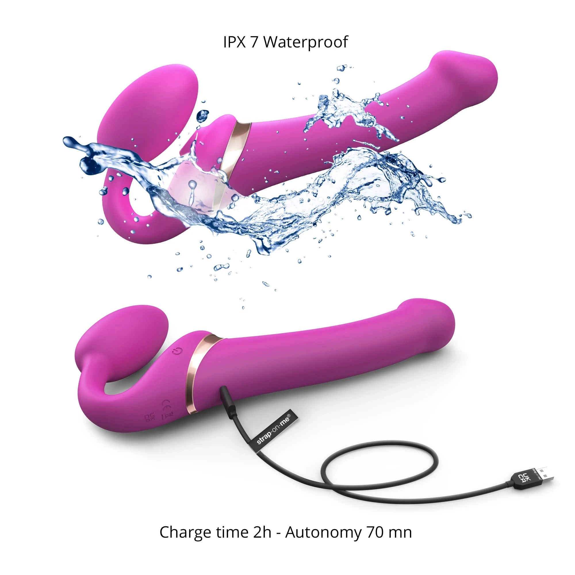 Strap On Me Strapless Multi Orgasm Fuchsia - Medium