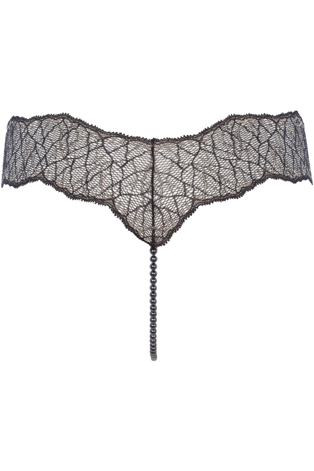 Sydney Dark Single Pearl Thong Black