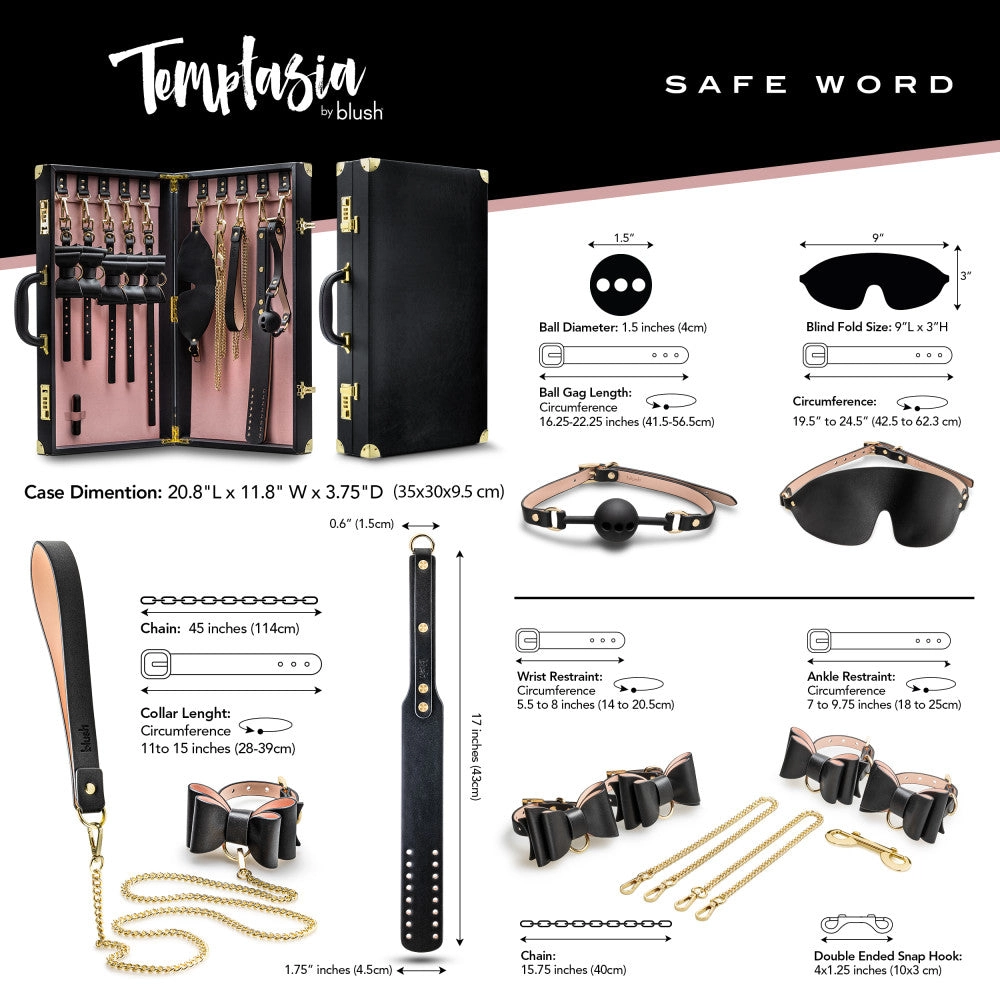 Temptasia By Blush® | Safe Word Bondage Kit with Black Suitcase By Blush