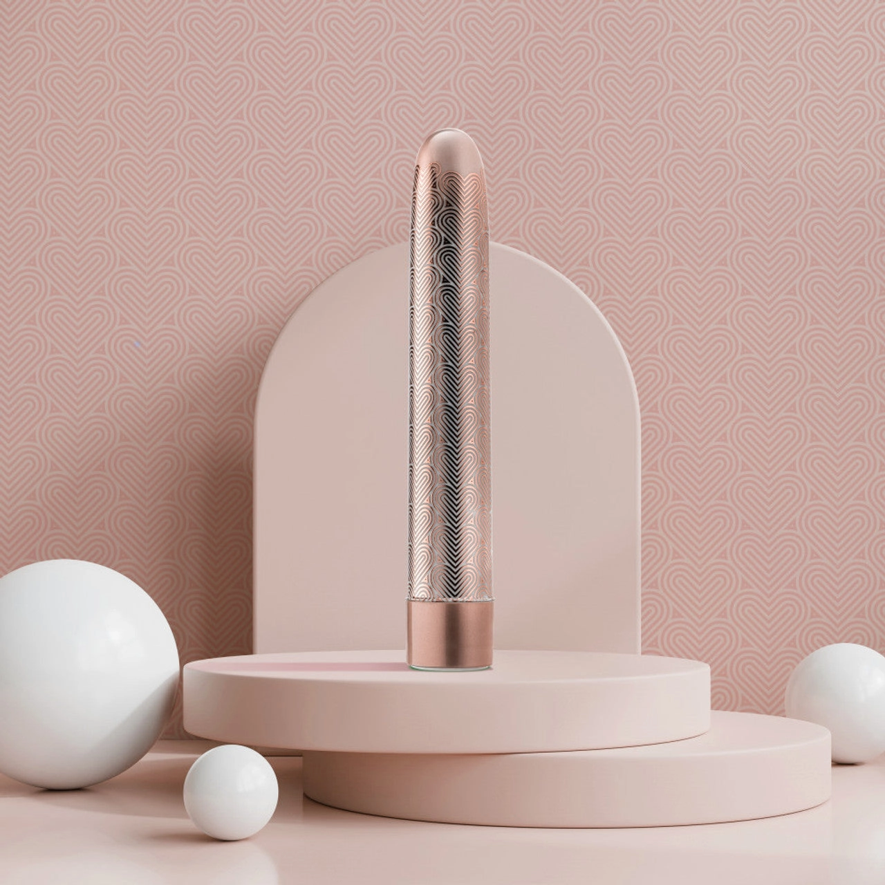 The Collection - Lattice - 7 Inch Rechargeable Vibe - Rose Gold