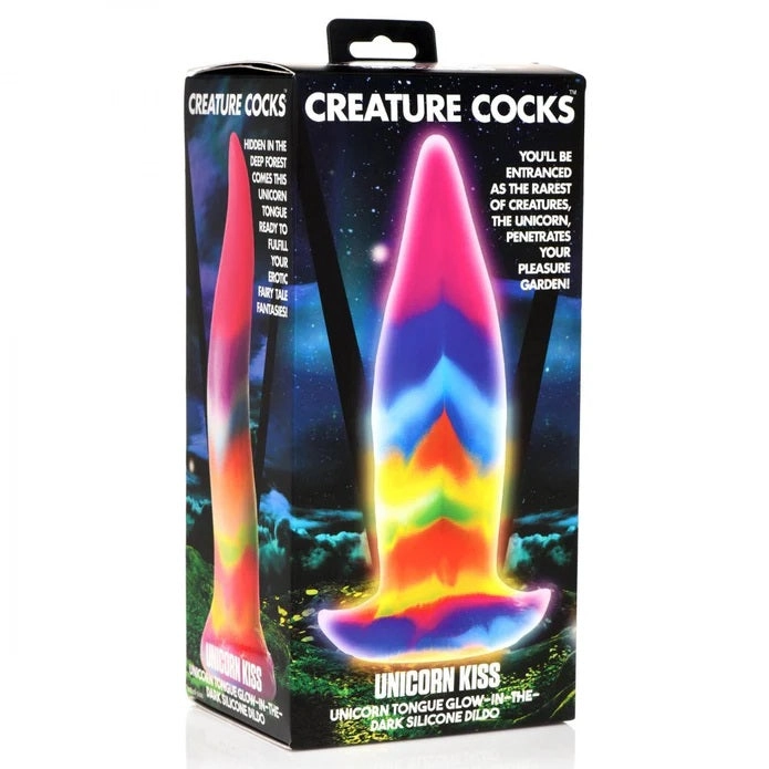 UNICORN KISS UNICORN TONGUE GLOW-IN-THE-DARK SILICONE DILDO